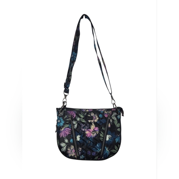 lug Handbags - EUC Lug Swivel Convertible Crossbody Bag Bloom Black Floral Print